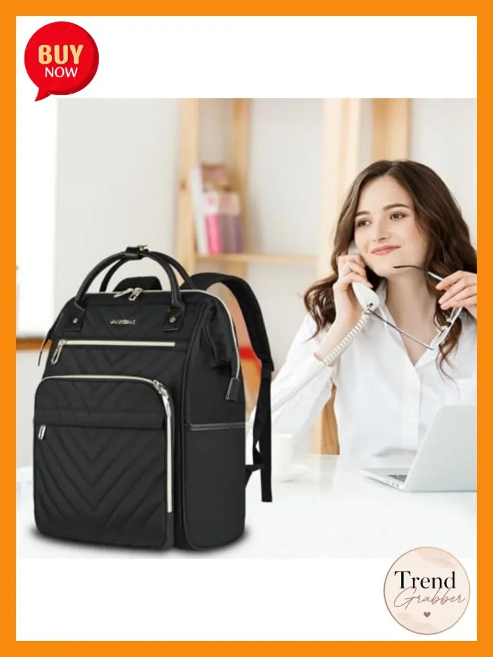 Fashion Laptop Backpack Water Resistant Nylon Large Capacity Work Travel Daypack